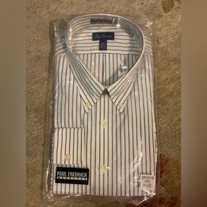 Paul Fredrick White and Blue Striped Shirt